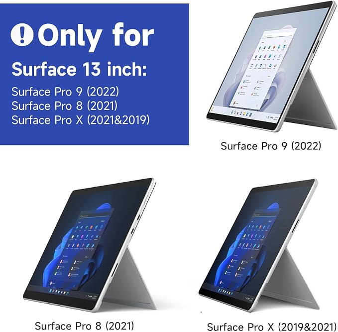 IPROKKO Magnetic Privacy Screen for Microsoft Surface Pro 11/10/9/8/X, Surface Pro Privacy Filter 13 Inch, Anti-Glare Blue Light Laptop Computer Monitor Screen Protector