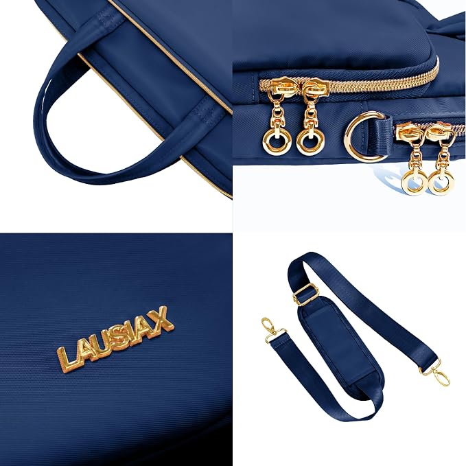 Laptop Case Bag Women Men Computer Sleeve Compatible with MacBook/Dell/HP/Acer/ASUS, Waterproof Shoulder Carrying Briefcase, Blue, 15.6-16 Inch