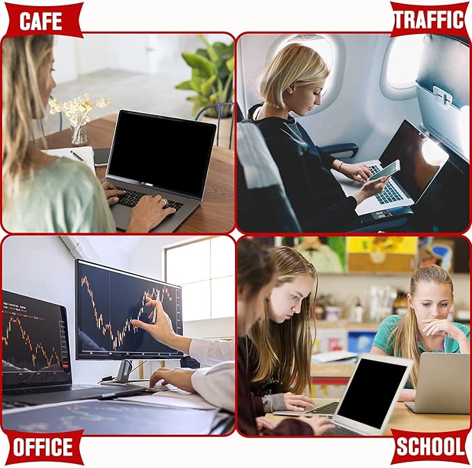 ZYY 2 PACK Computer Monitor Privacy Screen 23 Inch for 16:9 Aspect Ratio Desktop, Removable Monitor Anti Glare & Privacy Filters, Anti Spy Shield, UV Screen Protector, Anti Scratch Film