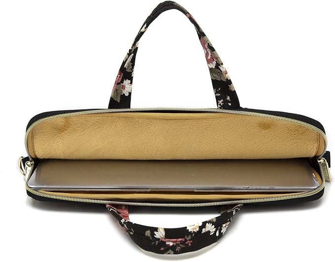 kayond Black C Rose Patten water resistant Laptop Shoulder Messenger Bag Case Sleeve for 12 Inch 13 Inch Laptop,Laptop Briefcase