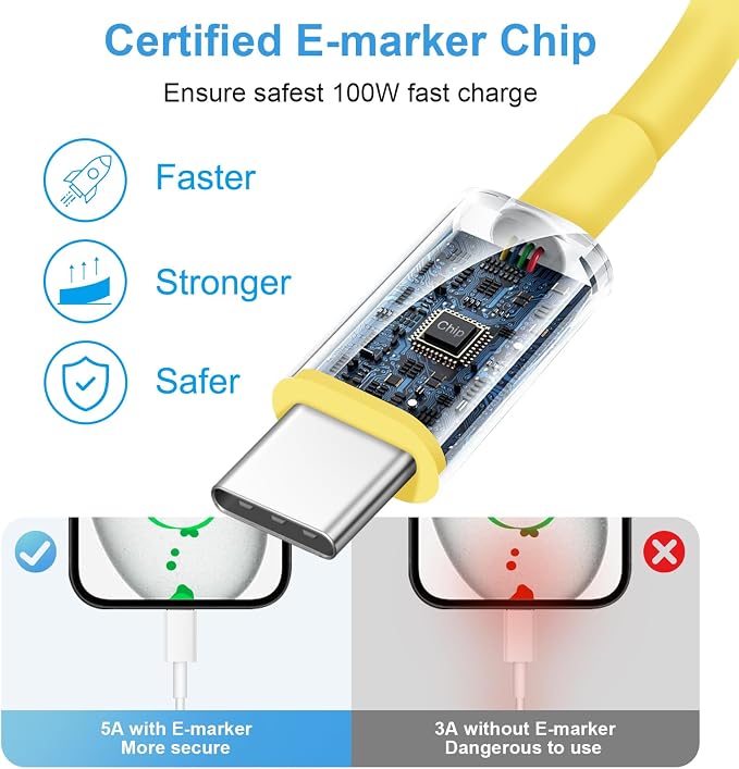 iPhone 17 16 15 Fast Charging 10FT Long USB C Charger Type C Charger 3 Pack Fast Charger USB C for iPhone 17/17 Plus/17 Pro/17 Pro Max/16/16 Plus/16 Pro/16 Pro Max/15 Pro Max,iPad Pro,Samsung(Yellow)
