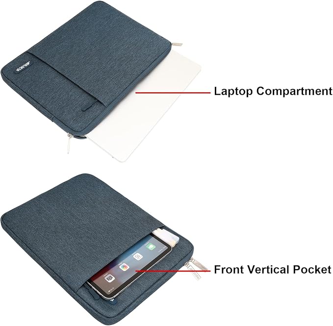 MOSISO Laptop Case 13 inch, Laptop Sleeve Compatible with MacBook Neo/Air/Pro 13 inch with A18/M5/M4/M3/M2/M1 Chip 2026-2016, Polyester Vertical Computer Sleeve Bag with Pocket, Haze Blue