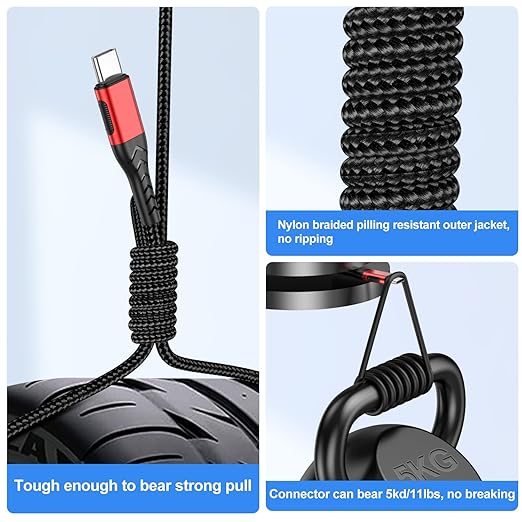 Durcord USB C Cable, Upgarded 2Pack 3ft Fast Charging 3 Feet USB Type C Charging Cord Cable, 3 Foot Type C Charger Nylon Braided USB Cable Compatible with iPhone 15/Pro/Plust/Max/Samsung etc-Red
