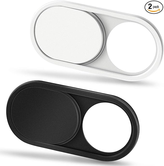 CloudValley Camera Cover Slide, 0.023Inch Ultra-Thin Black&White, Web Webcam Cover for MacBook air, Laptop, iMac, Desktop, PC, MacBook Pro, iPad, iPhone 8/7/6, Privacy Protection [2 Packs]