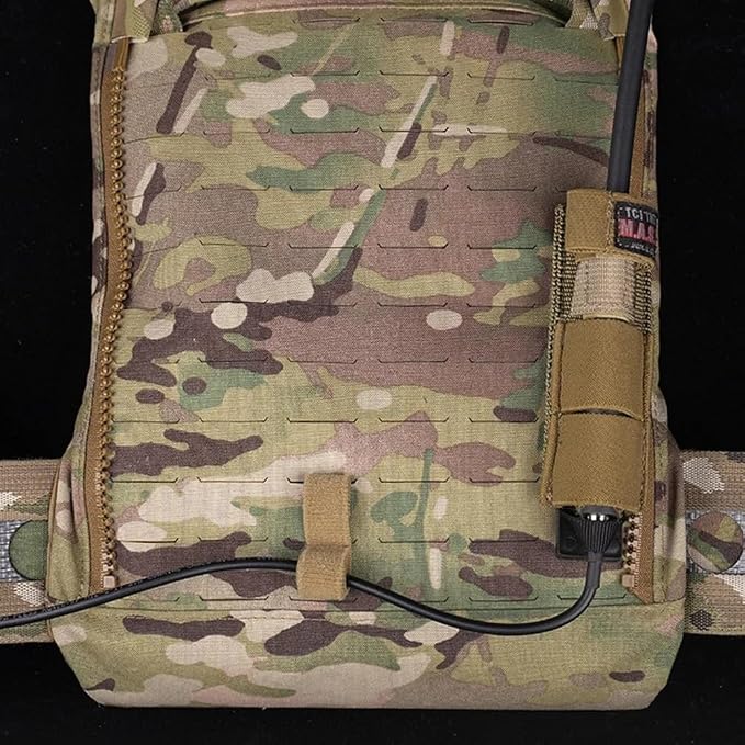 6PCS MOLLE Tactical Organizer Straps – Hook & Loop Cable & Hydration Tube Holders for Vest & Backpack (CB)