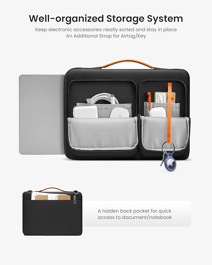 tomtoc Laptop Shoulder Bag for 2026 14 Inch MacBook Pro M5/M4/M3/M2/M1 Pro/Max 2026-2021, 13.5-14.4 Surface Laptop 7/6/Studio 2, Surface Book 3, 360 Protective Case Fit Asus VivoBook