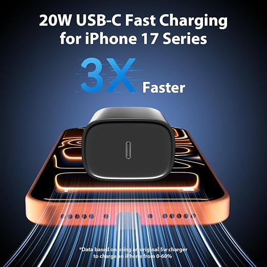 Phone 17 16 15 Charger Fast Charging Type C Chargers USB C Fast Charger Block & Phones 17 Charger Cord 10FT Long USB C Charging Cable for i.Phone 17/17 Pro/17 Pro Max/Air/Phone 16 15 Pro Max,Black