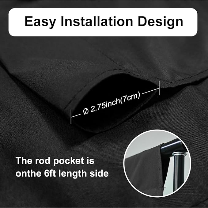 Black Backdrop Background,5 X 6.5 FT Large Photography Backdrop Photo Photoshoot Background Screen for Photography Photo Booth Backdrops Parties Curtain