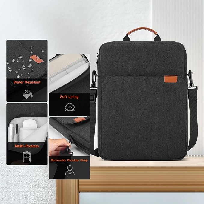 13-14 inch Laptop Carrying Case Bag for 2026 MacBook Pro 14 inch M5 M4 M3 A3427 A3426 A3434 A3112 A3401, 2026 MacBook Neo A18 Pro A3404, Water-Resitant Sleeve with Accessory Pocket, Space Grey