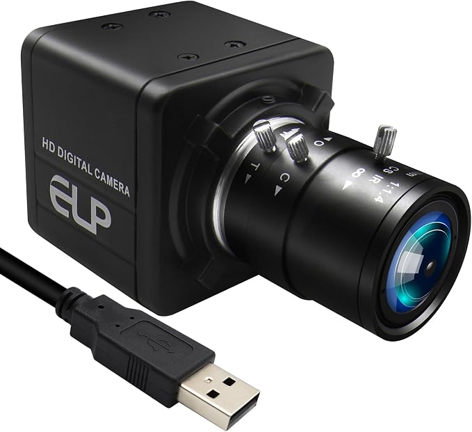 MMlove 1080P FHD USB Camera, 4X Optical Zoom Webcam with 2.8-12mm Manual Focus Lens, H.264 30fps Low Light Camera, Plug and Play for Windows/Mac/Linux/Android, Ideal for Video Conferencing,Streaming