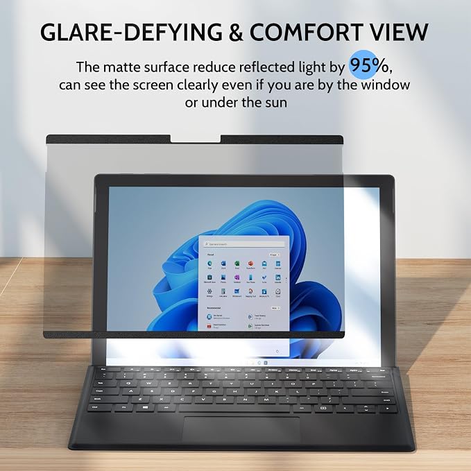 IPROKKO Magnetic Removable Privacy Screen Protector for Microsoft Surface Go 4/3/2/1 10.5 Inch (2018-2023), Matte Anti Glare Blue Light Scratch Spy Laptop Computer Monitor Screen Filter Compatible With Webcam & Pen