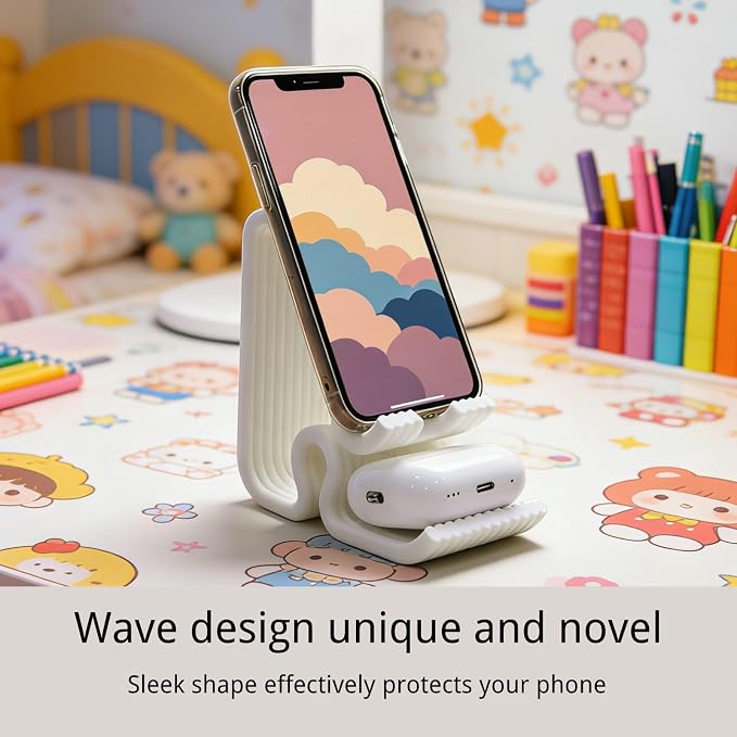 Personalized Phone Stand for Desk, Custom Surfing Phone and Headphone Earbuds Holder for Desk, Smartphones, Cute Stuff Home Decor, Office Decoration,Unique Birthday Bday Gifts Ideas