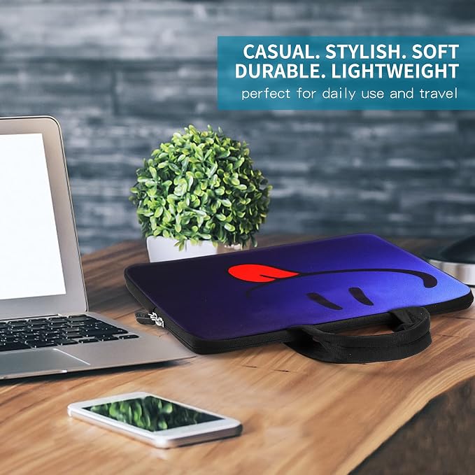 icolor Smile 14 15 15.4 15.6 inch Laptop Handle bag Computer Protect Case Pouch Holder Notebook Sleeve Neoprene Cover Soft Carring Travel Case for Dell Lenovo Toshiba HP Chromebook ASUS Acer ICB-05