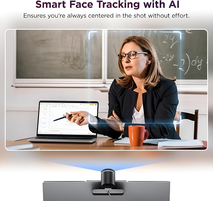 Lenovo QHD Webcam, AI Noise Cancellation and Enhanced Image Quality, 2K Resolution, 2X Digital Zoom, Physical Privacy Shutter, Directional Microphone, Teams Certified, Black