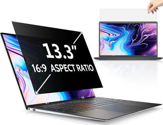 Peslv 13.3 Inch Laptop Privacy Screen for 16:9 Computer Monitor, Anti Glare Blue Light Filter Protector, Removable 13 In Security Shield Compatible with Lenovo Hp Dell Acer Asus Thinkpad Envy Xps
