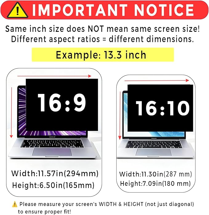 Laptop Privacy Screen 15 Inch 04:03 , Anti-Spy Privacy Filter with Anti-Glare Blue Light Protection, Removable Computer Monitor Shield for HP Lenovo Dell Acer Asus ThinkPad Envy XPS (15" (4:3, 12.0×9.0 in))