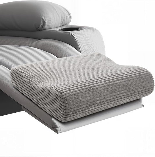 B Shape Corduroy Recliner Foot Pillow, Foam Extra Large Foot Rest Cushion with Adjustable Straps, Suitable for Bed Chair Sofa Headrest Back Lumbar Leg Support Pillow (Dark Grey)
