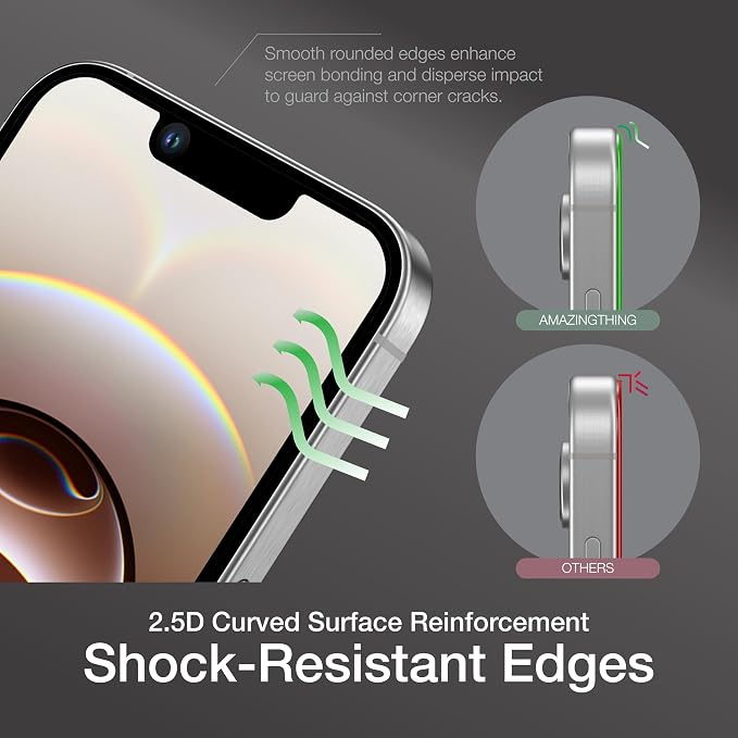 AMAZINGthing for iPhone 17 [Titan Filter 7 - Full Glass] Screen Protector, 9H Tempered Glass, Full Coverage, Case‑Friendly, Oleophobic, Alignement Frame, 2 Pack (Blue Light, iPhone 16e/17e)