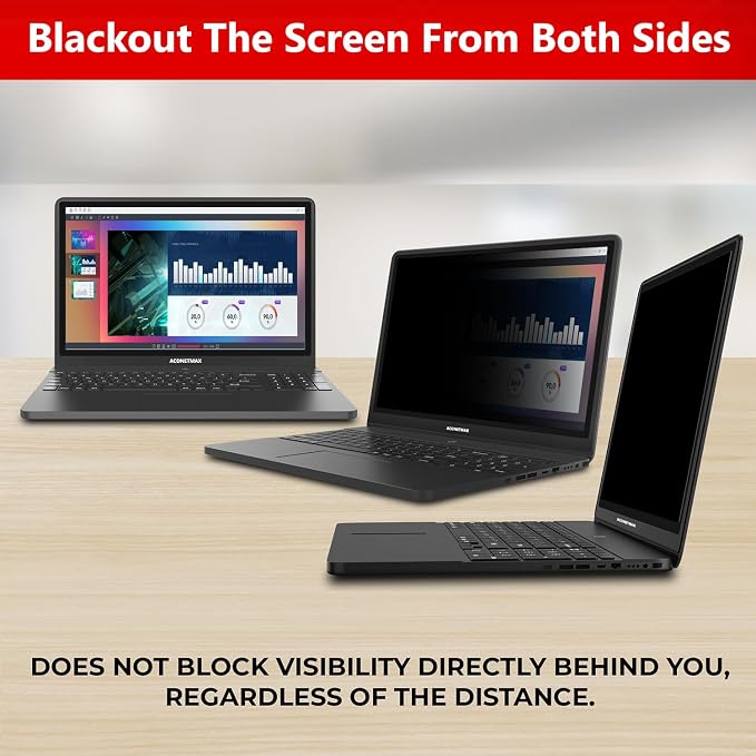 16 Inches Magnetic Privacy Screen Filter for Laptop 16:10 Widescreen Monitor | Computer Privacy Shield | Anti Glare & Blue Light Filter | Eye Protection | Anti-SPY | Anti-Scratch Protector