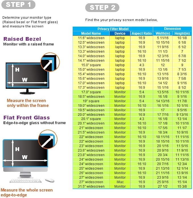 14.1 Inch - 16:10 Aspect Ratio - Laptop Privacy Screen Filter for Widescreen Laptop - Notebook - Anti-Glare - Anti-Scratch Protector Film for Data confidentiality