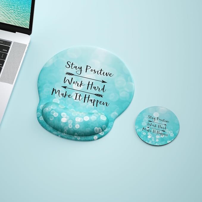 Ergonomic Mouse Pad with Wrist Rest,Mousepad with Wrist Support - Cute Gel Portable Mouse Pads for Desk Laptop,Computer,Office & Home Decor-(Glittery Green)
