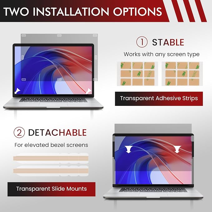 LAMA 2 PACK 14 Inch Universal Laptop Privacy Screen Filter for 14" Laptop (16:9), Anti-Blue Light/Anti-Glare/Anti UV Privacy Screen Protector (WxH: 310mm*174mm) with Privacy Protection/Eye Protection