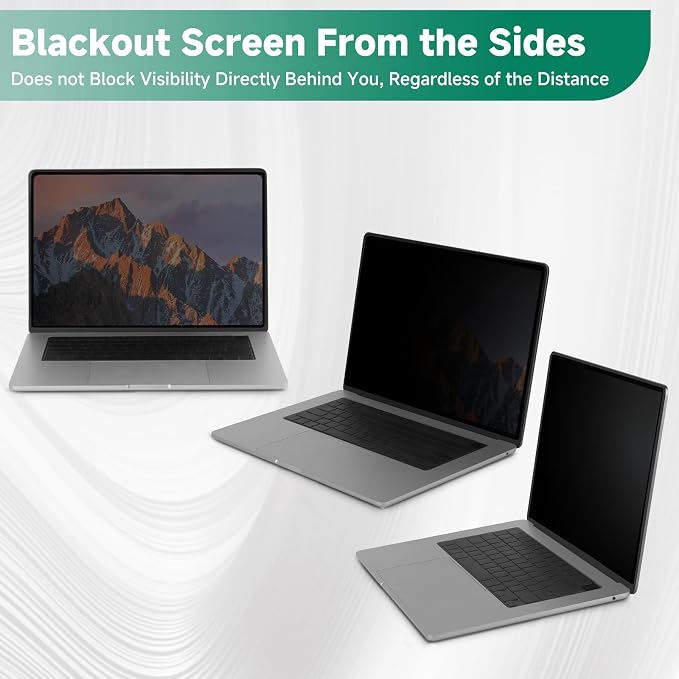 Nano-Suction Laptop Privacy Screen 14 Inch 16:9, Removable Screen Privacy Shield for Laptop, Anti Glare, Anti Bule Light, Screen Protector for Lenovo HP Dell Acer Asus Thinkpad