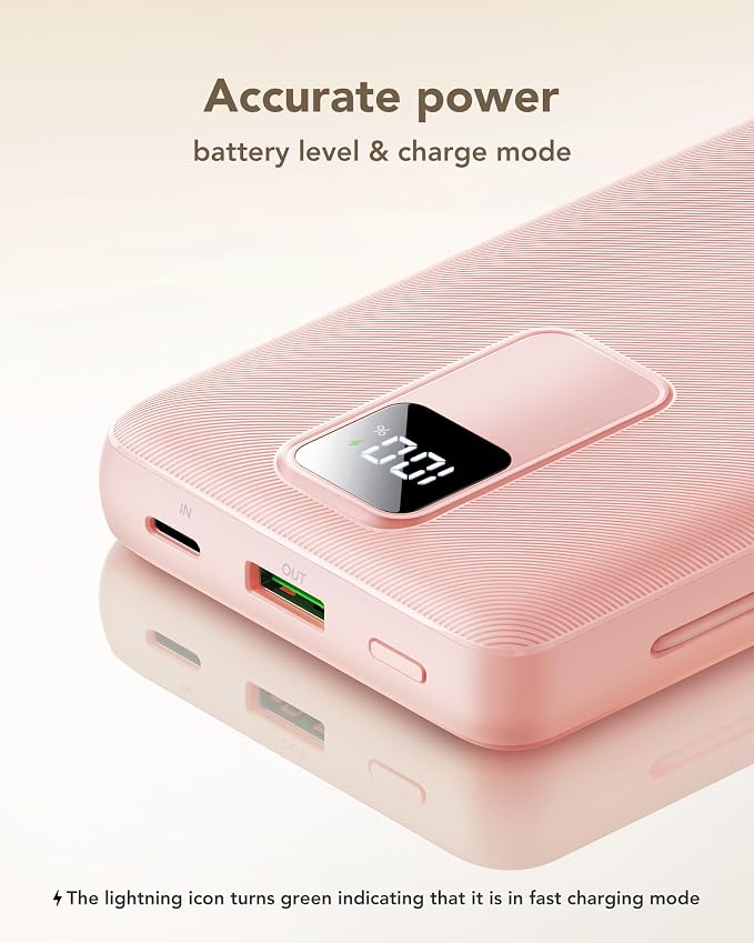 charmast Portable Charger with Built-in Wall Plug and Cables, 20000mAh Power Bank Travel Essentials, 20W Fast Charging Battery Pack Compatible with iPhone 17/16/15/14/13/12/11, Samsung, Android