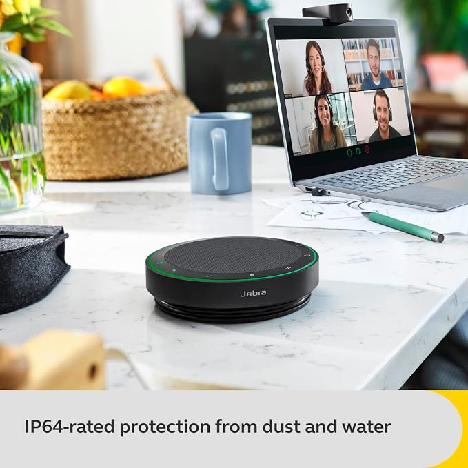 Jabra Speak2 75 SE (Second Edition) Wireless Bluetooth Speakerphone - 4 Noise-Cancelling Mics, 65mm Speakers - New Linking Feature - USB-A Dongle - Works with Zoom and Google Meet - Dark Grey