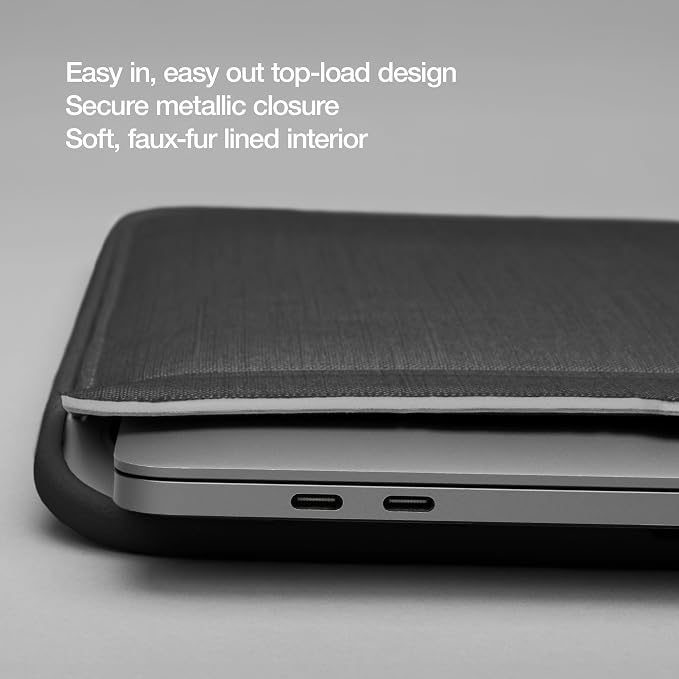 Incase ICON Sleeve with Woolenex - MacBook Air 13 inch Case - M5 2026, M4 2025, M3 M2 2024-2022 - Fitted MacBook Case, Laptop Sleeve, Hard Cover, Durable, Lightweight - Graphite