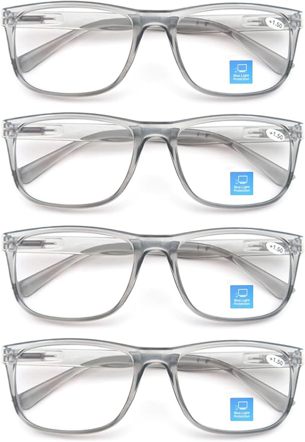 Blue Light Blocking Reading Glasses Men Large Wide Oversized Square Computer Readers Glasses for Big Head/Large Face