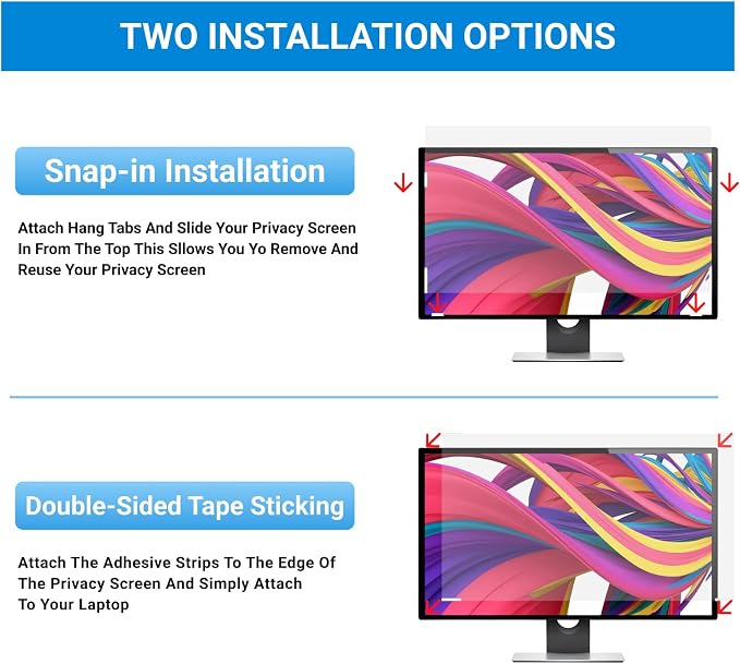 27 Inch Monitor Privacy Screen Computer Screen Privacy Filter for 16:9 Widescreen Monitors Anti-Glare Blue Light Filter Privacy Cover