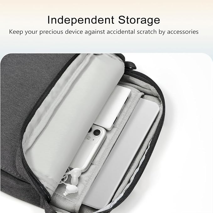 TiMOVO Laptop Sleeve Bag for MacBook Neo 13 inch 2026 Model A3404 with A18 Pro Chip, Handle Carrying Case with Shoulder Strap, Black & Gray