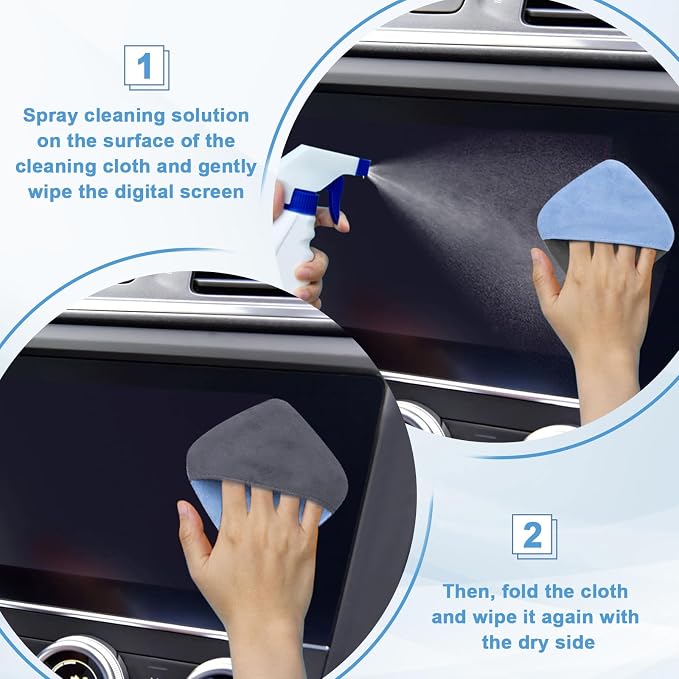 BFXM Car Screen Cleaner, 4.1''×4.1'' Microfiber Dashboard Wipes, Square Microfiber Cloth, Automotive Display Wipes,Vehicle Screen Cleaner Tool for Dashboard Display, Car Interior Tool (Blue)