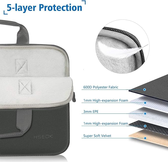 Hseok Laptop Sleeve 13.3-14 inch Case with Small Pouch, Neoprene Computer Bag Compatible with MacBook Neo/Pro 14 M5/M4/M3/M2/M1, Mac Air/Pro 13.3, XPS 14 and Most 13-14 inch Notebooks,D02G01