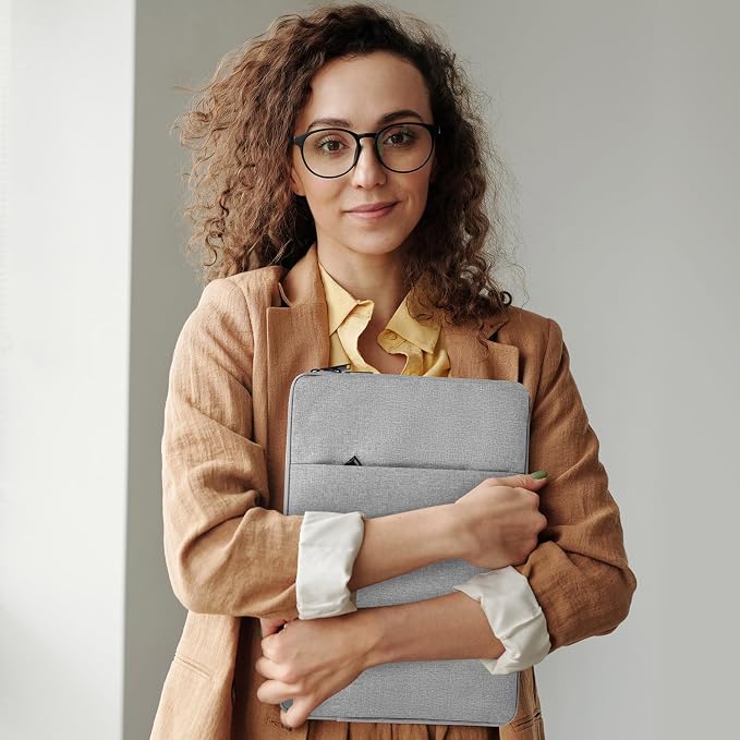 15.6 Inch Portable Monitor Case Sleeve Compatible with Anyuse YxK Forhelp Newsoul KYY/ASUS Zenscreen 15.6" Portable Monitors Computer Bag,Size-15"x10.8" Light Grey
