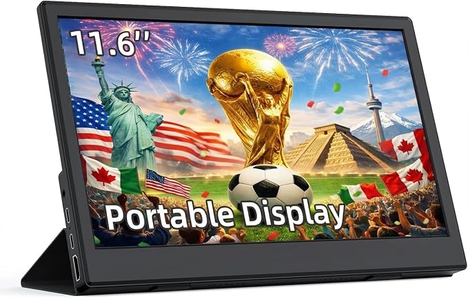 11.6 Inch Portable Monitor, Small Ultra-Slim FHD IPS Display, Plug & Play USB-C/HDMI External Second Screen for Laptop, Phone, Raspberry Pi, PS5, Xbox, Switch, PC(11.6”)