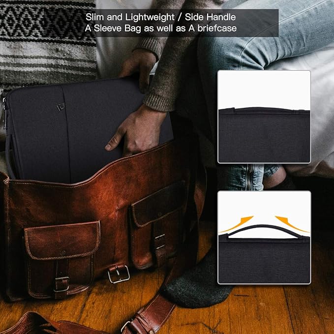 Laptop Sleeve Case for 14 inch MacBook Pro M5/M4/ M3/ Pro/Max A3427 A3426 A3434 A3112 A3401 A3185 A2918 2026-2021,Carrying Bag with Accessory Pocket, Black