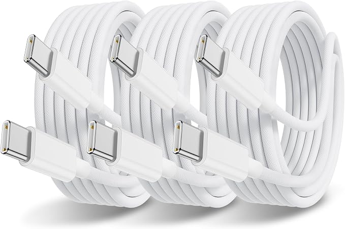 Essri USB C to USB C Cable 6FT for Apple iPhone 16 15 Charger Cord,3Pack 60W C to C Cable Fast Charging Wire for iPhone 16 15 Pro Plus Pro Max iPad Pro/Air MacBook Pro/Air,for Galaxy S24 S23 and More