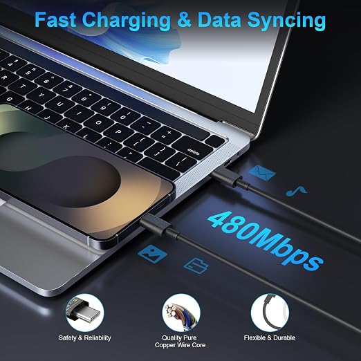 45W 2Pack Super Fast Charger USB C Dual Port Android Phone Charger Type C Fast Charging Block with 10FT Type-C Charger Cord for Samsung Galaxy S26 Ultra/S26/S26+/S25/S24/S23/S22/S21+/iPhone 17/16/15