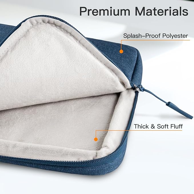 JETech Laptop Sleeve for MacBook Neo (A18 Pro), 14-InchMacBook Air/Pro, MacBook Pro M1-M5 2021-2026, Waterproof Bag Case with Pocket, Compatible with 14 Inch Notebook (Navy)