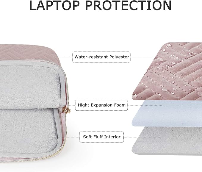 BAGSMART Laptop Sleeve Bag Compatible with MacBook Air/Pro, 13-13.3 inch Notebook, Compatible with MacBook Pro 14 Inch, MacBook Air M2 Sleeve 13 Inch, Repellent Protective Case with Pocket, Warm Tan
