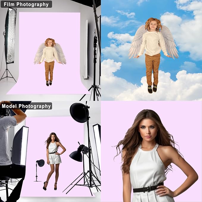 Light Purple Backdrop for Photoshoot Professional Photo Backdrop Background Curtain for Product Photography Portraits Wedding Party Live Streaming Video Recording 7X10 FT