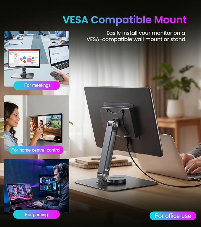 15.6" Touchscreen Monitor - HDR 1080P IPS with VGA DVI HDMI VESA Dual-Speaker,10-Point Industrial Touch screen Monitor with Remote Control for PC,Laptop,RPi,POS,Kiosk,Home,Industrial(dark black)