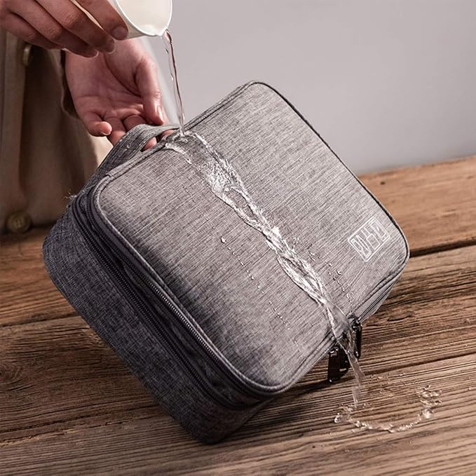 OrgaWise Electronics Organizer, Electronic Accessories Bag Travel Cable Organizer Three-Layer for iPad Mini, Kindle, Hard Drives, Cables, Chargers