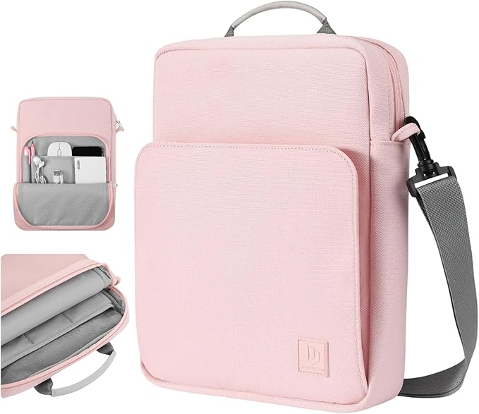 Dadanism 9-11 Inch Tablet Sleeve Bag Carrying Case with Shoulder Strap for iPad (A16) 11", iPad 10th Gen 10.9", iPad Air M4/Pro M5 11", iPad 9/8/7th 10.2", Galaxy Tab A11+ Plus 11", Pink