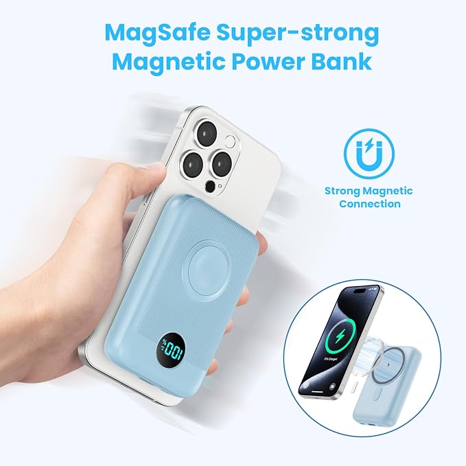 Magnetic Portable Charger with Apple-Watch Charger,10800mAh 25W PD Fast Charging Wireless Power Bank,4 Outputs Travel Essential for Magsafe Battery Pack Compatible with iPhone 17/16/15/14/13/12 Series