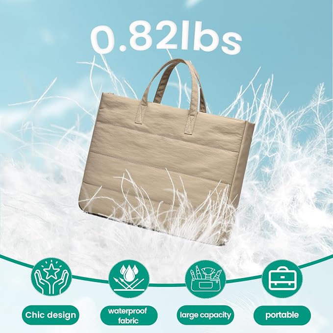 15.6 Inch Laptop Bag, Water-Repellent Fabric, Compatible MacBook Pro 16 Inch, 15.6 Inch HP, Dell, Acer Aspire, Asus Notebook, Lightweight Laptop Case for Work, Travel, Study, Light Khaki