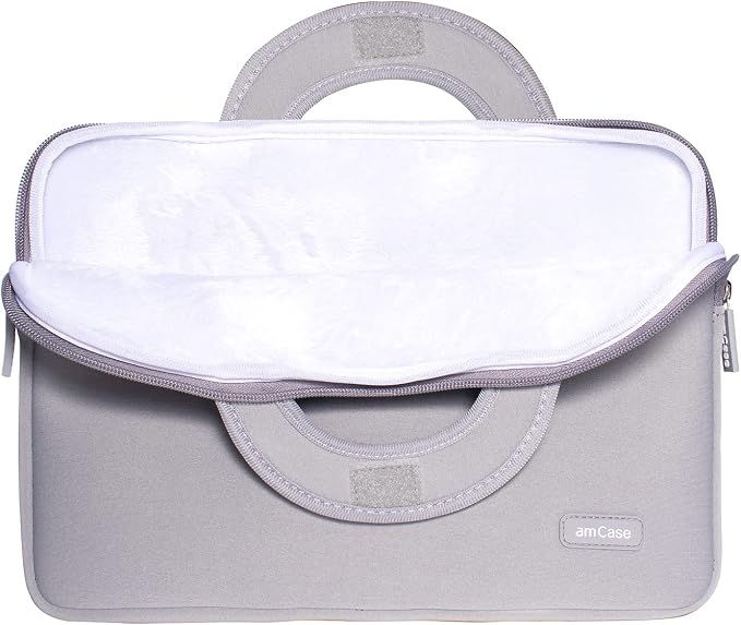 amCase Chromebook Case Travel/Carry Sleeve with Handle-Black (11.6 to 12 inch, Grey)