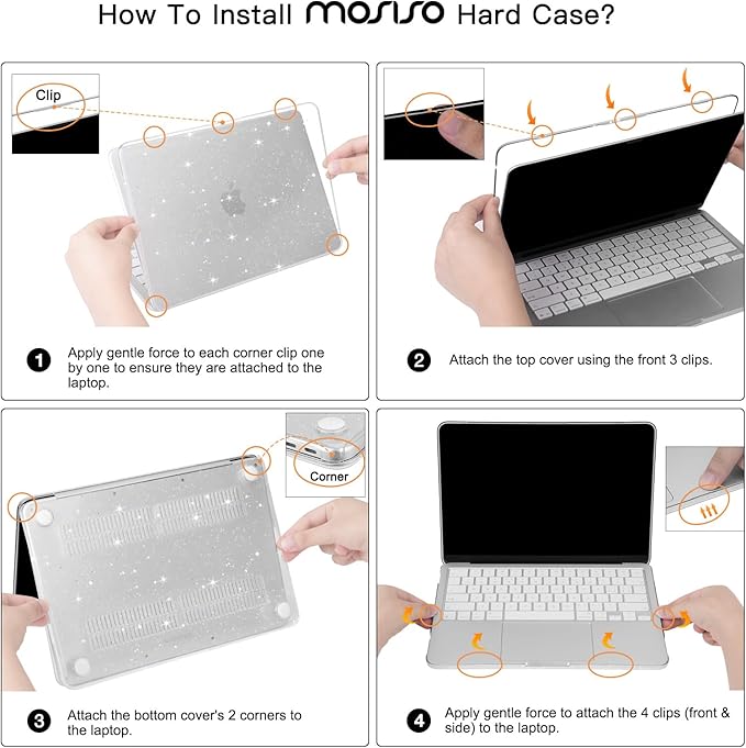 MOSISO Sparkly Glitter Case Compatible with MacBook Neo Case 13 inch 2026 Release Model A3404 with A18 Pro Chip, Crack-Resistant Protective Hard Shell Case&Keyboard Cover&ScreenFilm&Pouch, Indigo